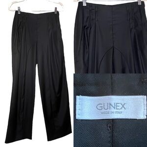 GUNEX Italian Wool Trousers with High Pleated Waist and Straight Leg 28 Waist